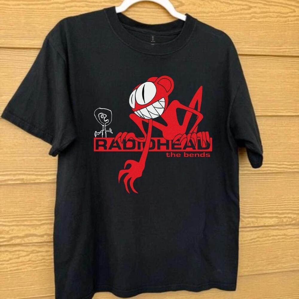 Black And Red Radiohead The Bends Band Tee